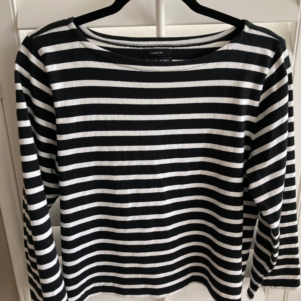 J Crew Stripe Boatneck Top